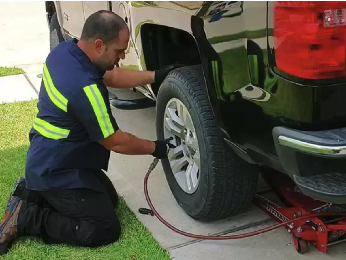 Professional tire change equipment and tools used by CloseBy Towing technicians
